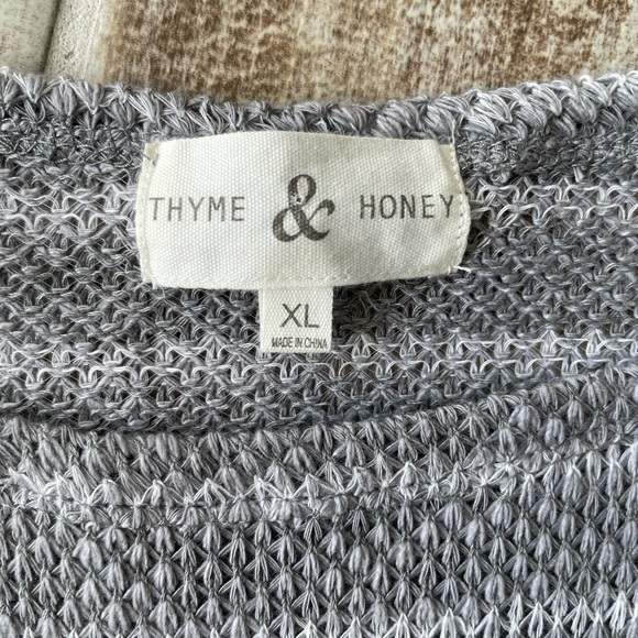 Thyme and Honey soft gray striped long sweater shirt - Picture 5 of 5